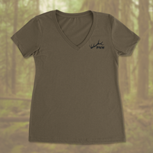 Load image into Gallery viewer, Pacific Northwest Elk T-Shirt - Women&#39;s V Neck