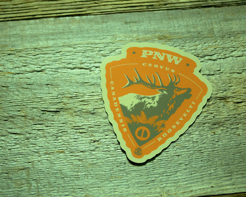 Roosevelt Elk Arrowhead Sticker